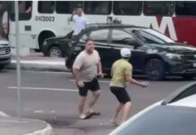 Homens trocam socos após discussão de trânsito no Centro de Manaus