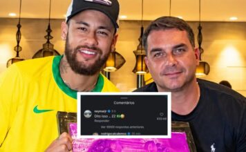 Neymar sinaliza apoio a Flávio Bolsonaro com comentário nas redes sociais