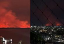 Grande incêndio em Cacau Pirêra chama atenção de moradores em diferentes áreas de Manaus