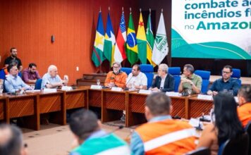 Governador Roberto Cidade recebe ministros e reforça atuação conjunta contra incêndios florestais no Amazonas