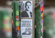 Cartaz com imagem de H1tler e frase “22 quer você mort0” contra Flávio Bolsonaro leva caso ao MP